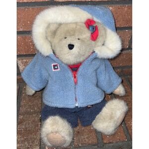 Boyds Plush #919818 Lexi Burrbruin Dealer Exclusive Tags 12" Blue Coat Overalls